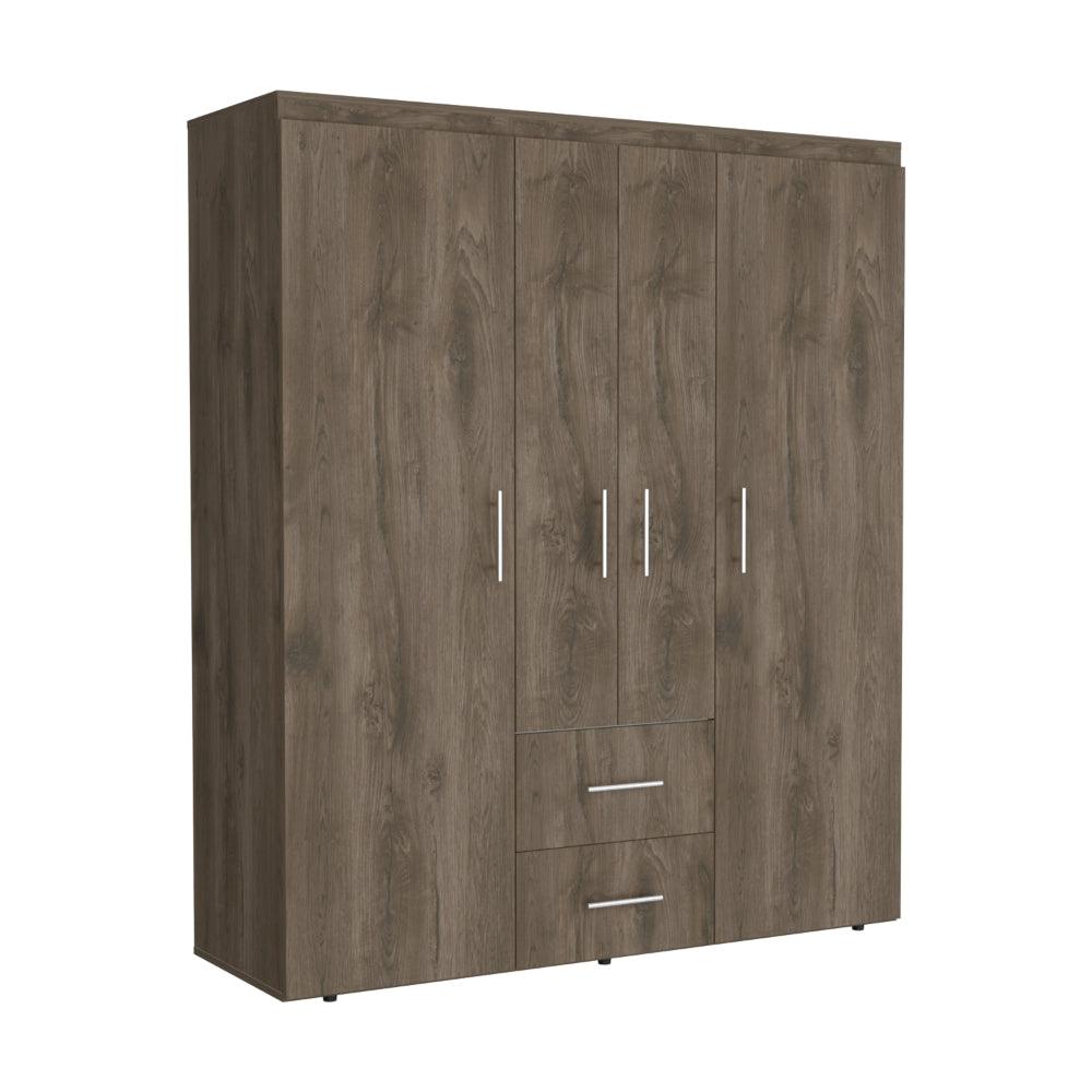 Closet Bariloche Bombay Eco, Nogal y Blanco, con Variedad de Entrepaños y Cuatro Puertas Abatibles - vista 5