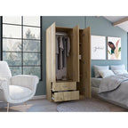 Closet América, Café Claro y Blanco, con Dos Cajones y Variedad de Entrepaños - vista 2