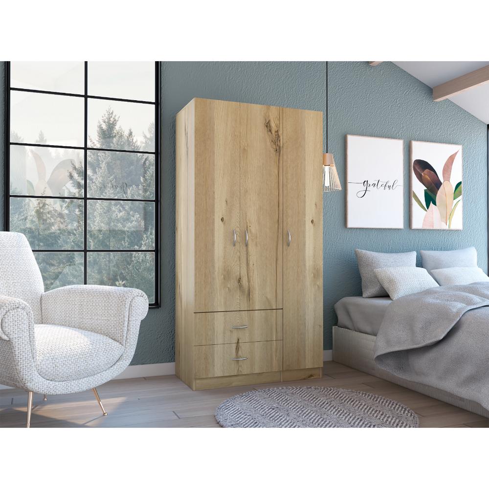 Closet América, Café Claro y Blanco, con Dos Cajones y Variedad de Entrepaños - vista 1