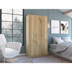 Closet América, Café Claro y Blanco, con Dos Cajones y Variedad de Entrepaños - vista 1