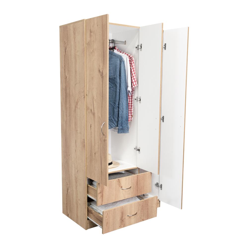 Closet América, Café Claro y Blanco, con Dos Cajones y Variedad de Entrepaños - vista 4