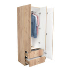 Closet América, Café Claro y Blanco, con Dos Cajones y Variedad de Entrepaños - vista 4