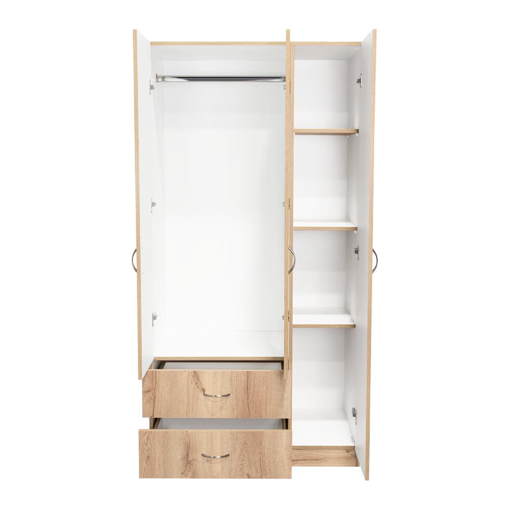 Closet América, Café Claro y Blanco, con Dos Cajones y Variedad de Entrepaños - vista 7