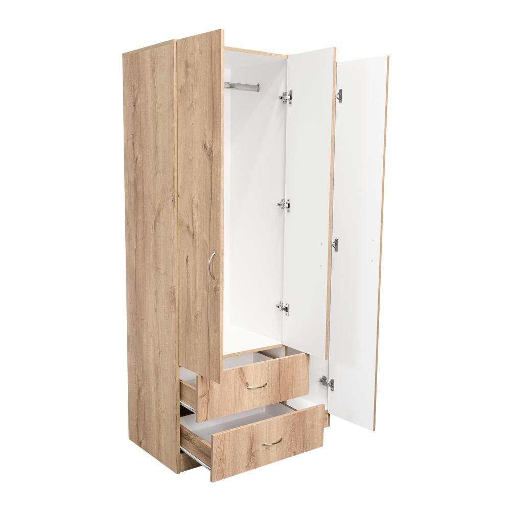 Closet América, Café Claro y Blanco, con Dos Cajones y Variedad de Entrepaños - vista 8
