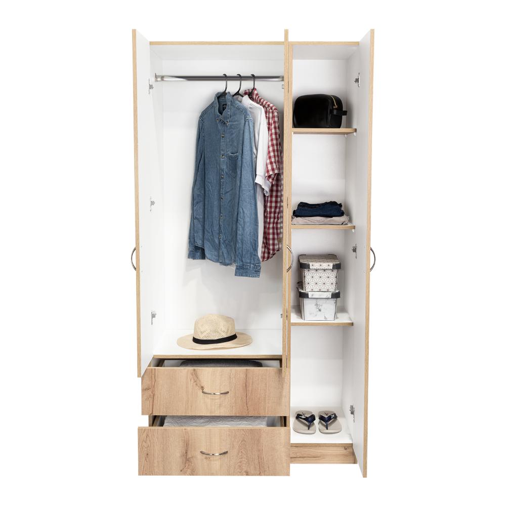 Closet América, Café Claro y Blanco, con Dos Cajones y Variedad de Entrepaños - vista 5