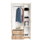 Closet América, Café Claro y Blanco, con Dos Cajones y Variedad de Entrepaños - vista 5