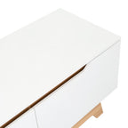 Rack Tv 80" Woodall Dos Puertas Un Cajon, Color Blanco Y Fresno - vista 8