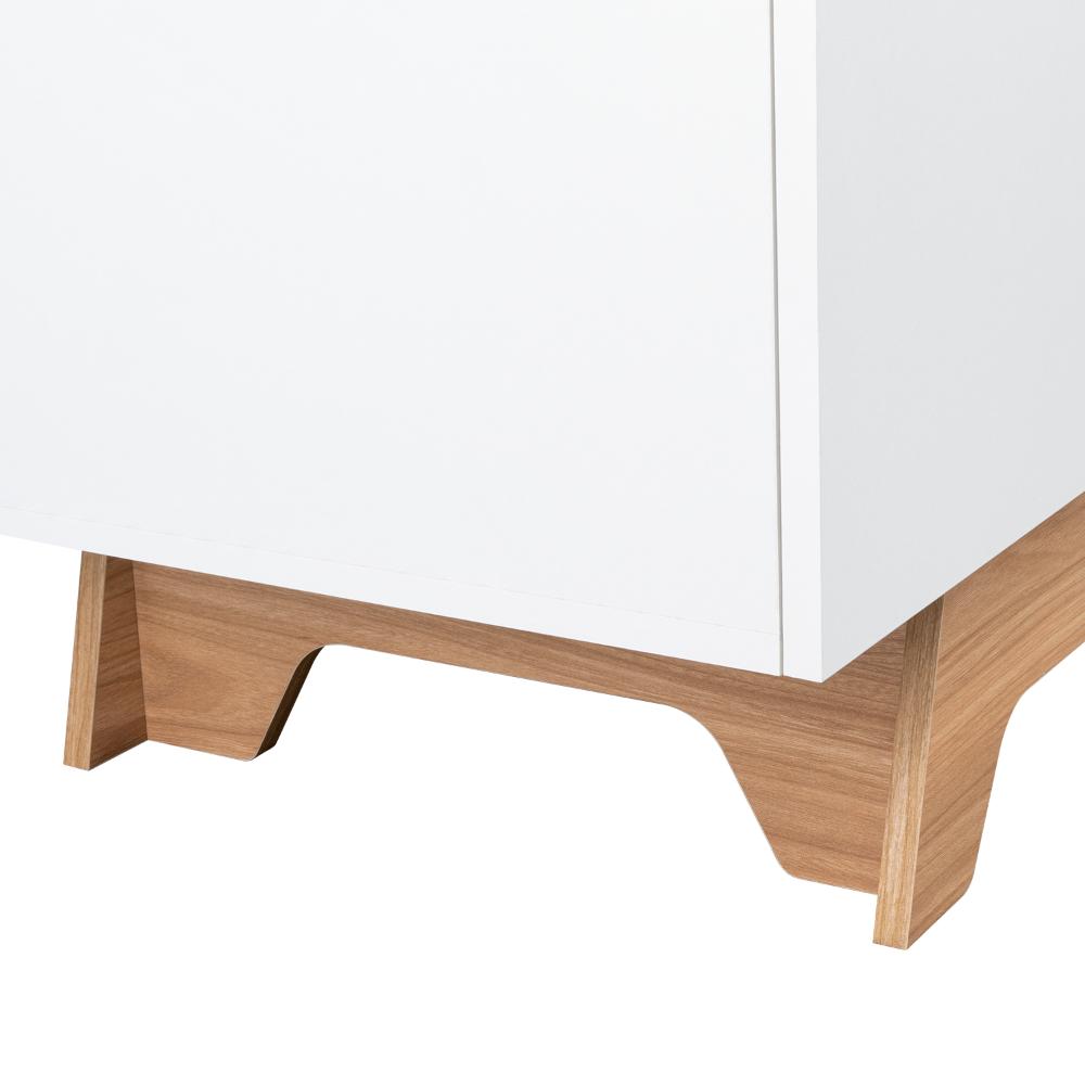 Rack Tv 80" Woodall Dos Puertas Un Cajon, Color Blanco Y Fresno - vista 10