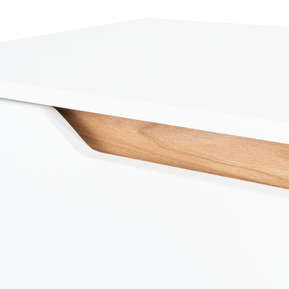 Rack Tv 80" Woodall Dos Puertas Un Cajon, Color Blanco Y Fresno - vista 7