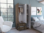 Closet América, Chocolate y Blanco, con Dos Cajones y Variedad de Entrepaños - vista 8