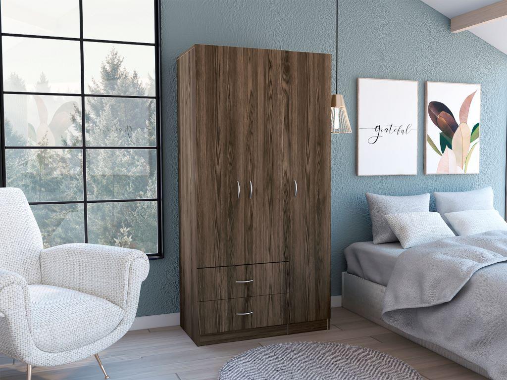 Closet América, Chocolate y Blanco, con Dos Cajones y Variedad de Entrepaños - vista 7