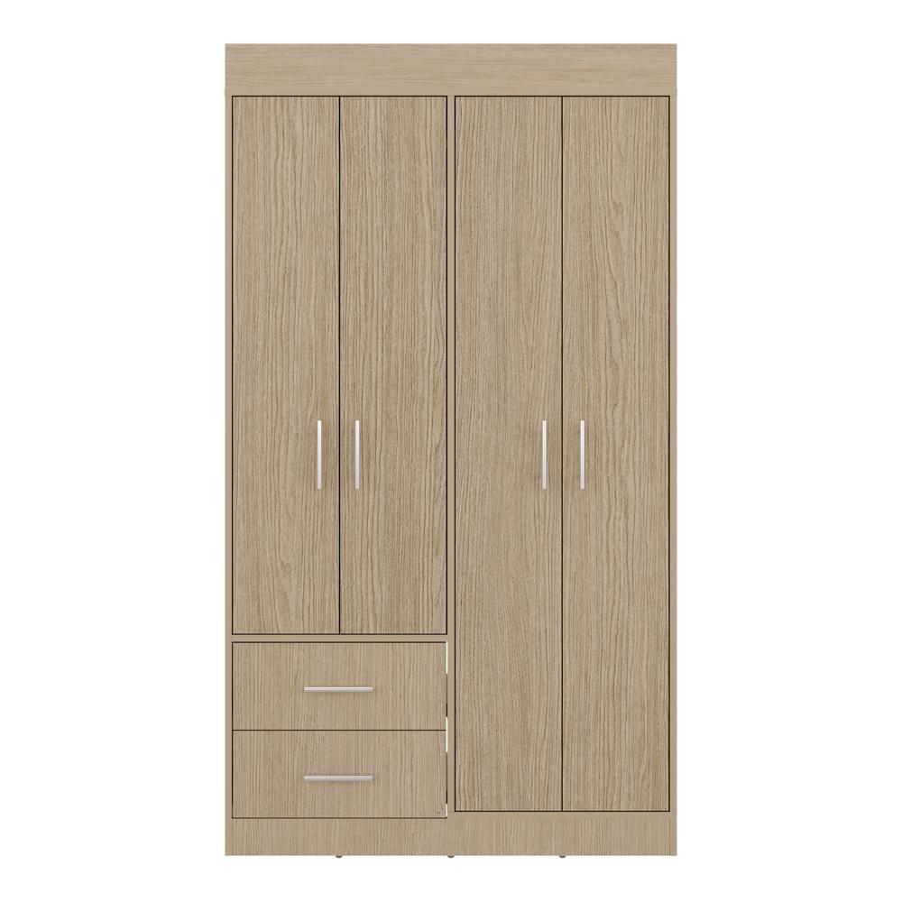 Clóset Houston, Cartagena y Wengue , con Cuatro Puertas Batientes y Dos Cajones con Amplio Espacio de Almacenamiento - vista 3
