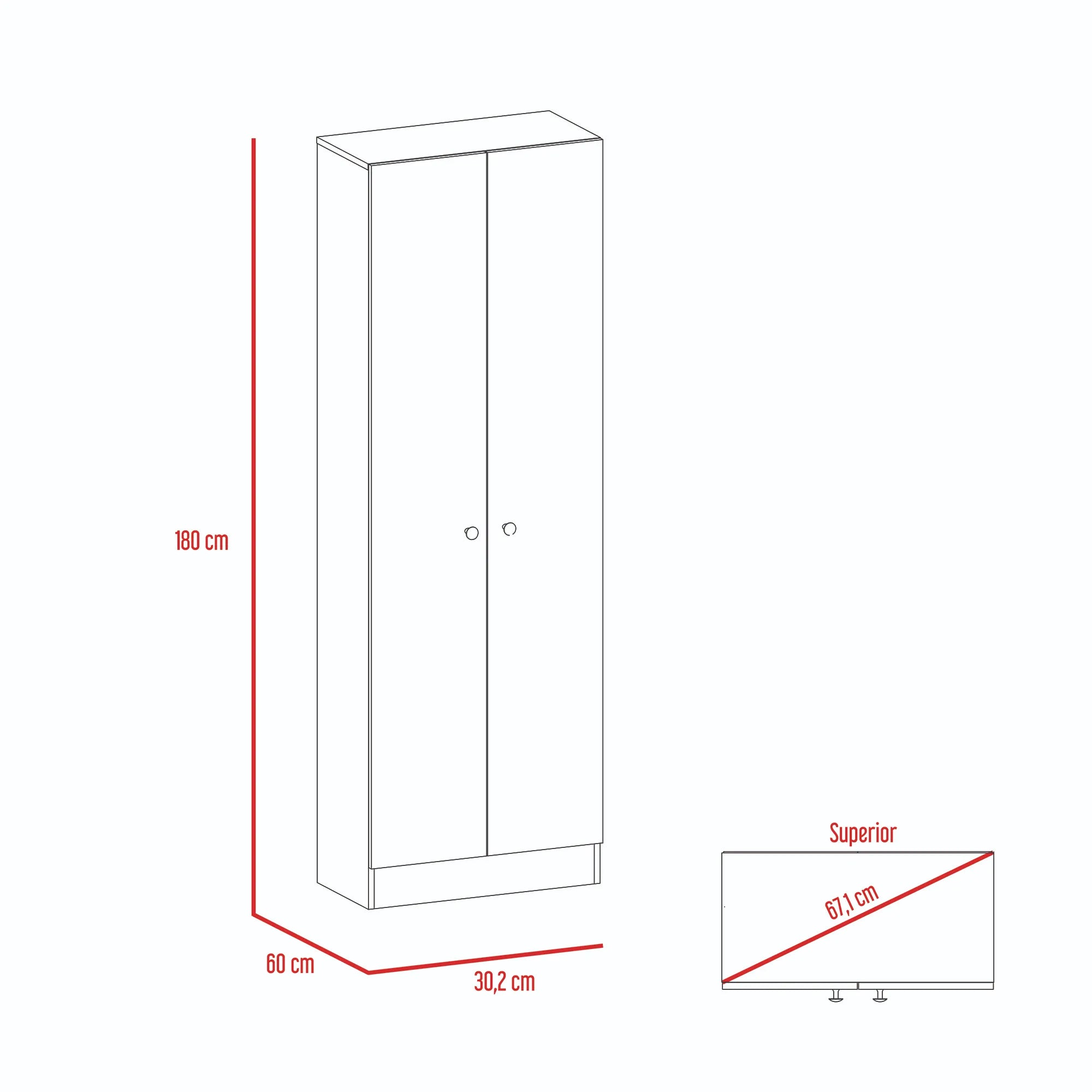Closet 2 Puertas Home - Duna /Blanco