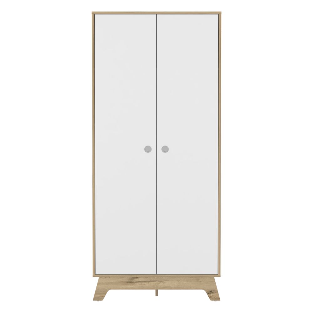 Closet Z,81 BI,Color, Duna y Blanco, con dos puertas batientes y cajones deslizables - vista 6