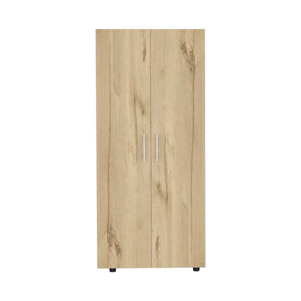 Closet Tera, Duna  y Blanco Vainilla, Dos Puertas Abatibles y Dos Tubos Cromados - vista 4