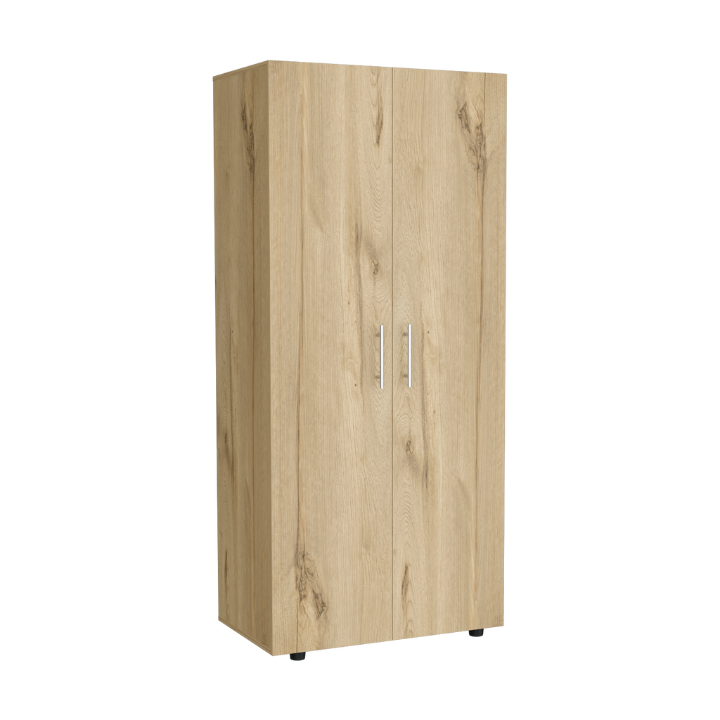 Closet Tera, Duna  y Blanco Vainilla, Dos Puertas Abatibles y Dos Tubos Cromados - vista 3