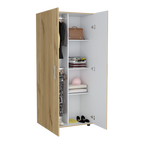 Closet Tera, Duna  y Blanco Vainilla, Dos Puertas Abatibles y Dos Tubos Cromados - vista 7