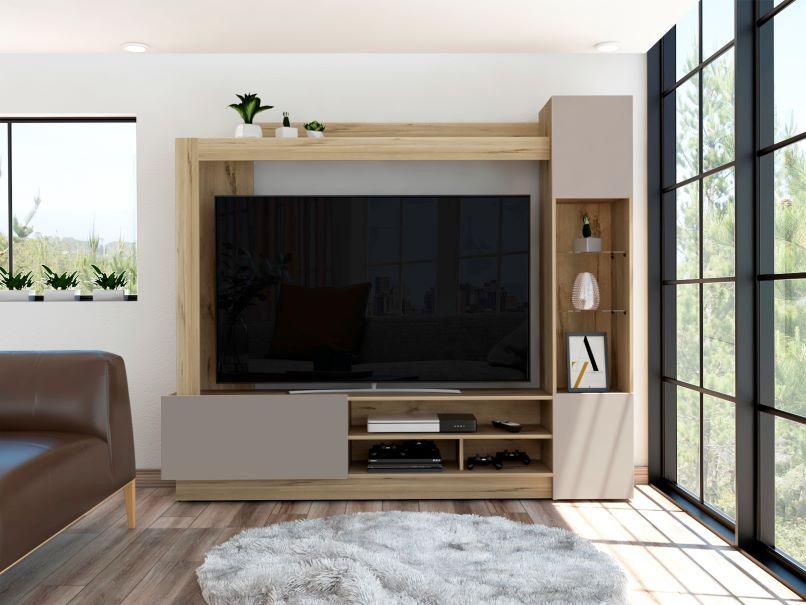 Rack Para Tv Nizza, Café claro y Cocoa, con Espacio Para Televisor de Hasta 65 Pulgadas - vista 1