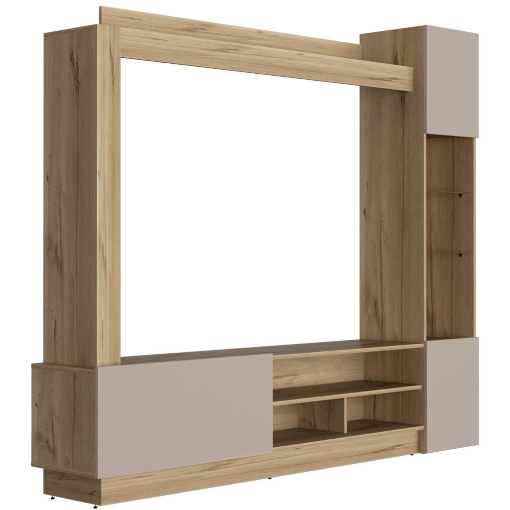 Rack Para Tv Nizza, Café claro y Cocoa, con Espacio Para Televisor de Hasta 65 Pulgadas - vista 5