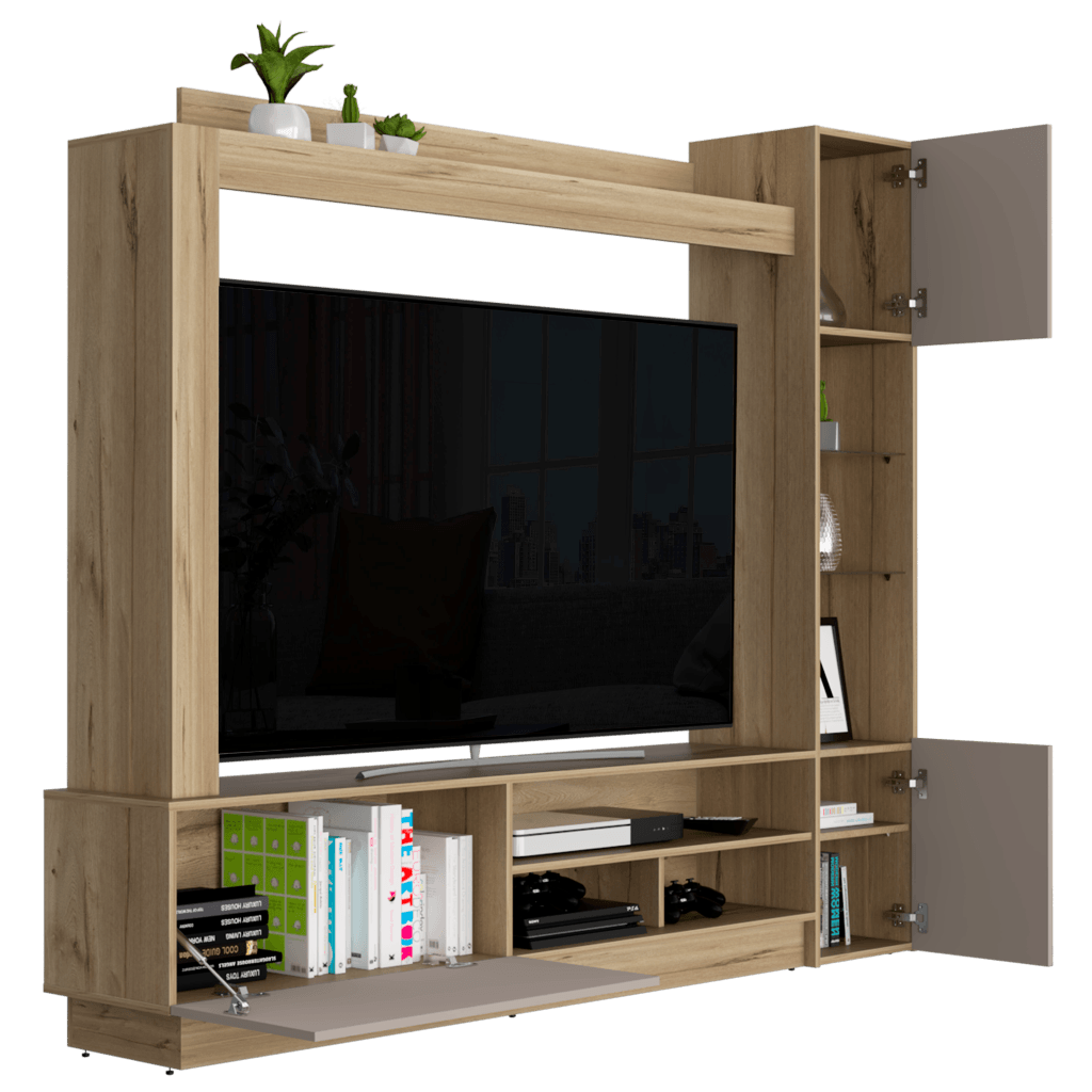 Rack Para Tv Nizza, Café claro y Cocoa, con Espacio Para Televisor de Hasta 65 Pulgadas - vista 3