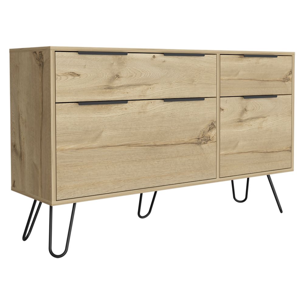Cómoda Doble Concept, Duna y Negro, con una puerta batiente y dos cajones organizadores - vista 6