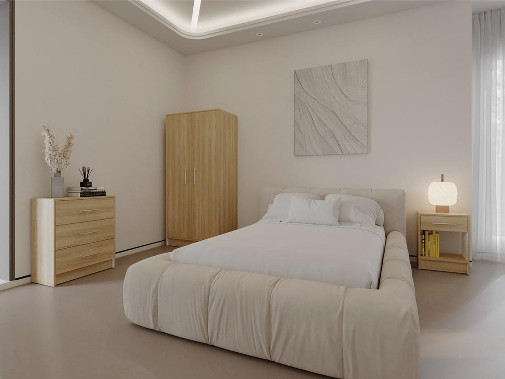 Combo para Habitación Sofi, Fresno Europeo y Blanco, incluye Closet -Organizador y Mesa de Noche - vista 1