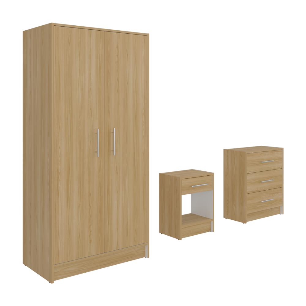 Combo para Habitación Sofi, Fresno Europeo y Blanco, incluye Closet -Organizador y Mesa de Noche - vista 5