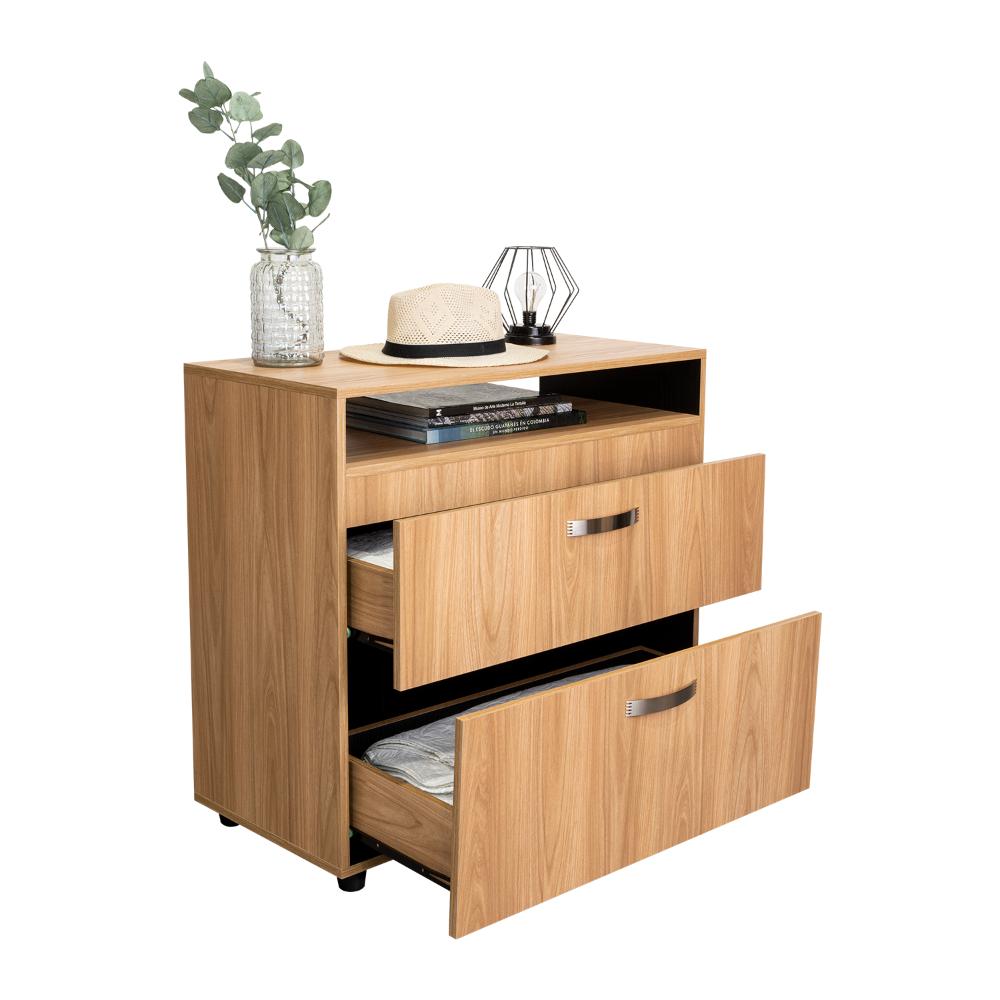Comoda Barilo Dos Cajones, Fresno / Wengue - vista 4