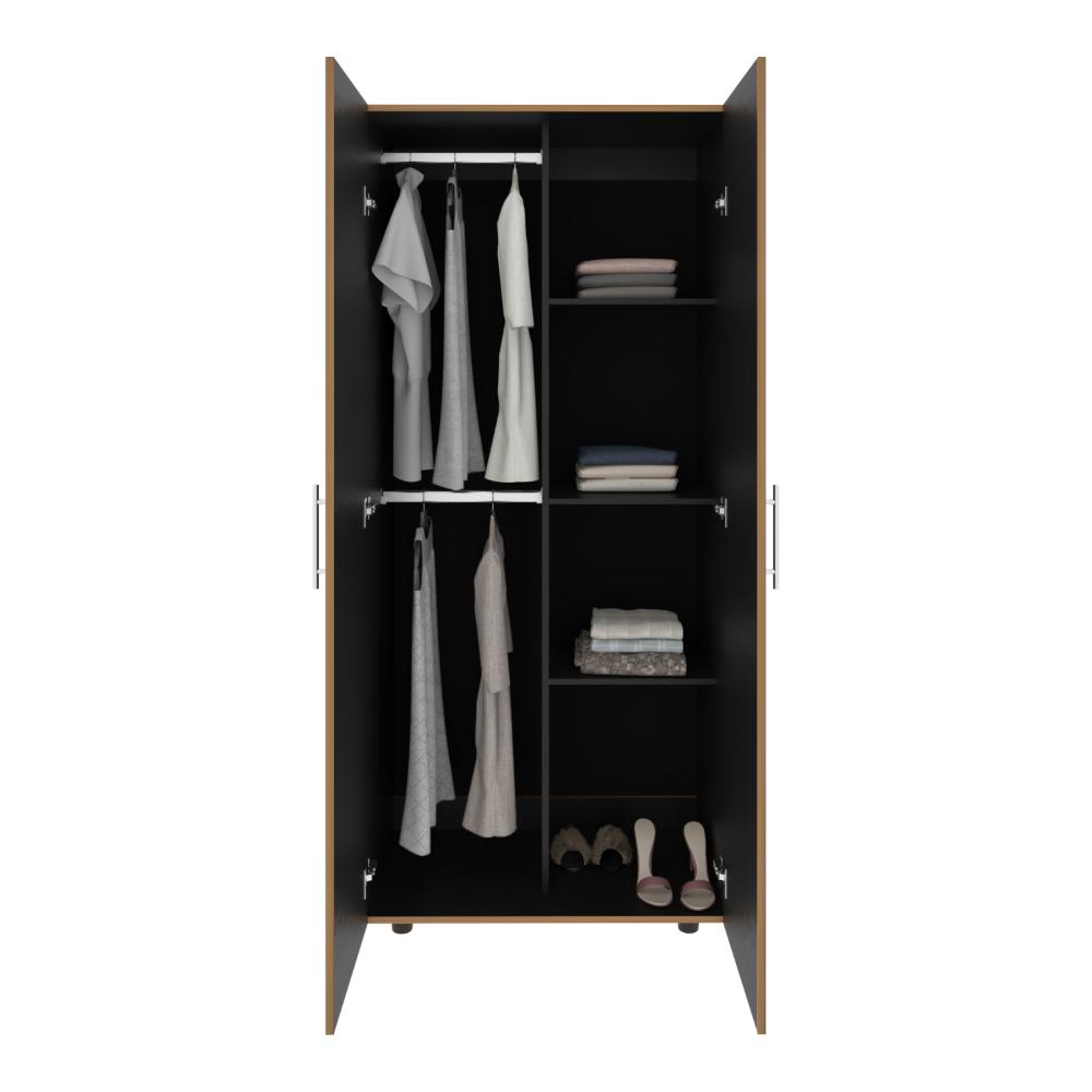 Closet Tera, Fresno Europeo y Wengue, Dos Puertas Abatibles y Dos Tubos Cromados - vista 4