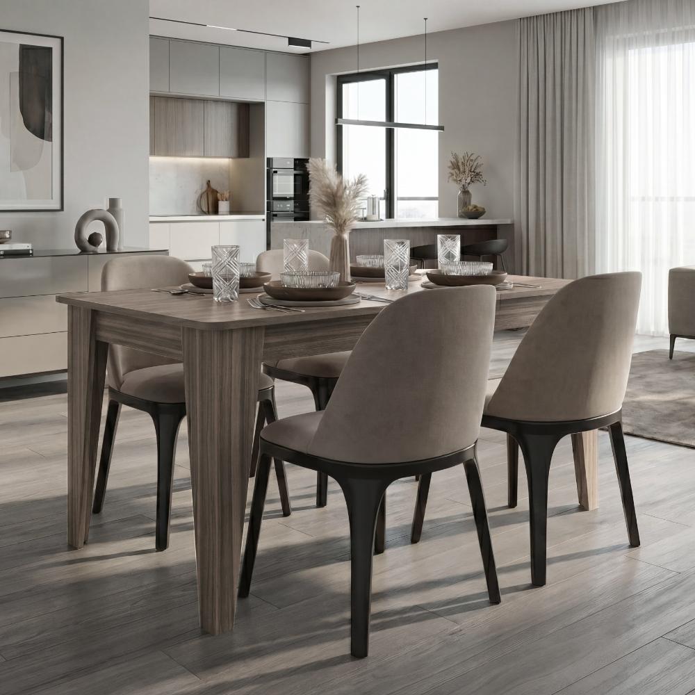 Mesa para Comedor Torino 160, Avellana, Diseño Moderno, No Incluye Sillas - vista 1