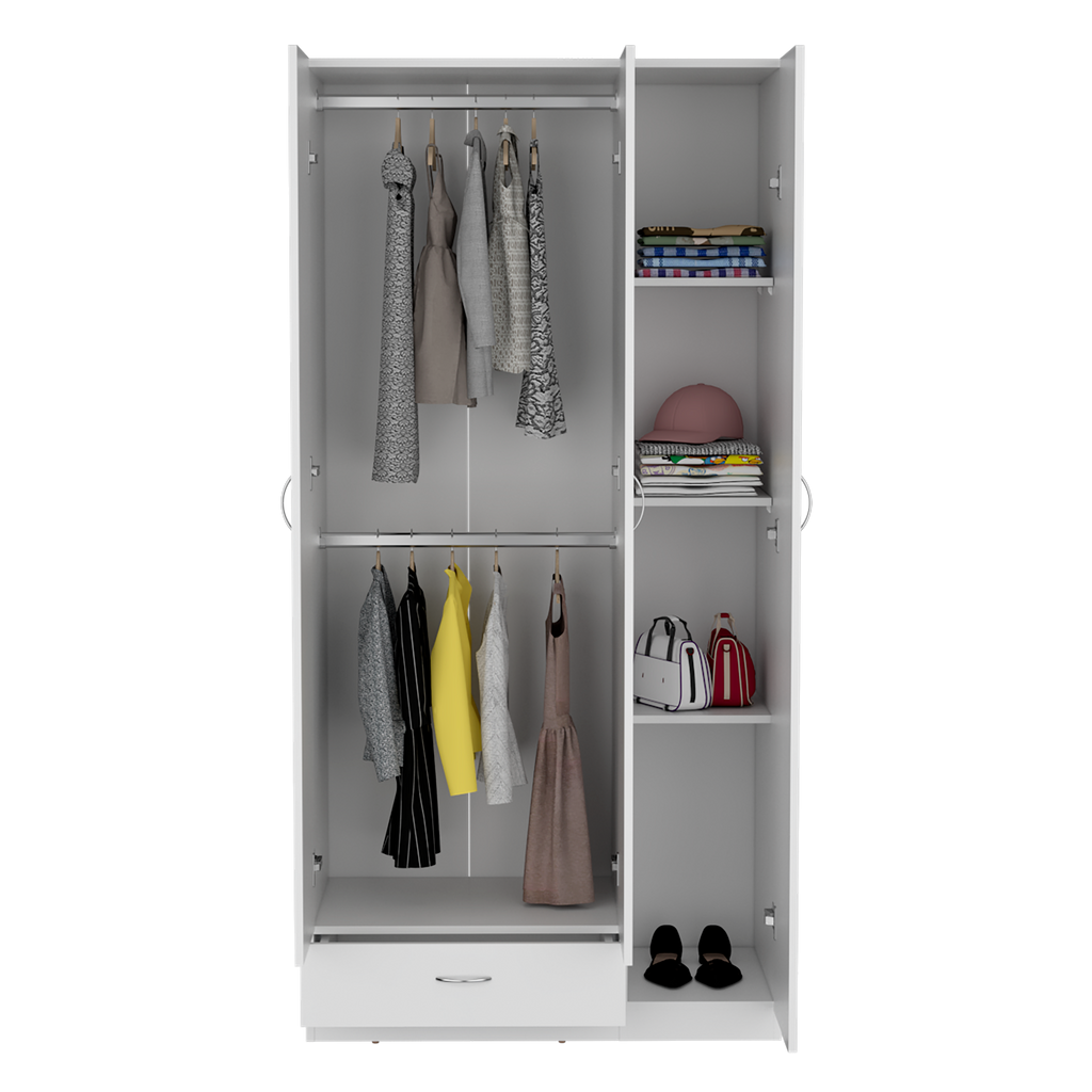 Armario Z-90, Blanco, con amplios espacios y entrepaños para organizar - vista 2