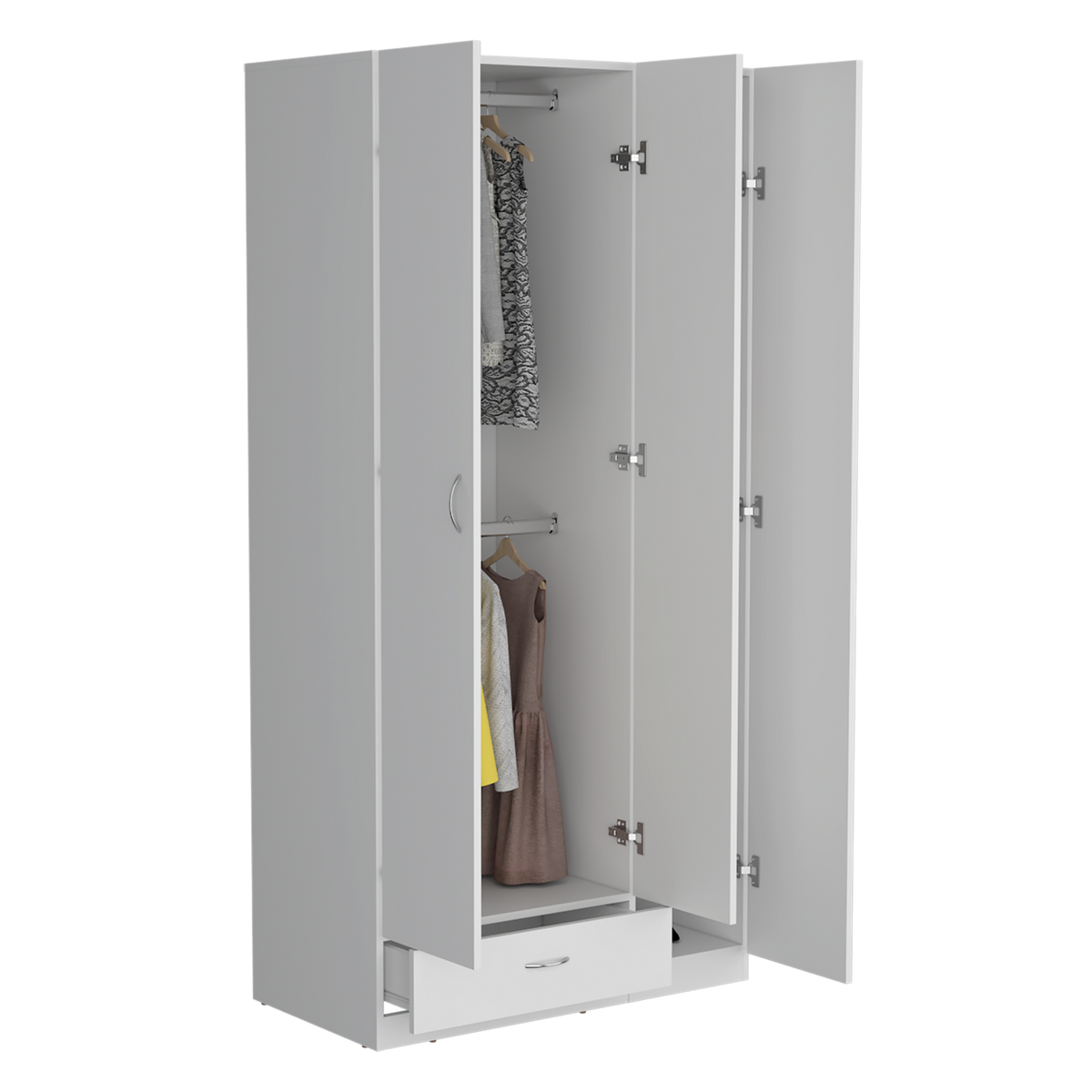 Armario Z-90, Blanco, con amplios espacios y entrepaños para organizar - vista 4