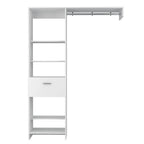 Closet Manchester, Blanco, con cajón deslizable y un tubo cromado para colgar ropa - vista 6