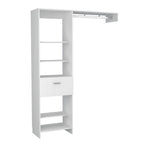 Closet Manchester, Blanco, con cajón deslizable y un tubo cromado para colgar ropa - vista 5