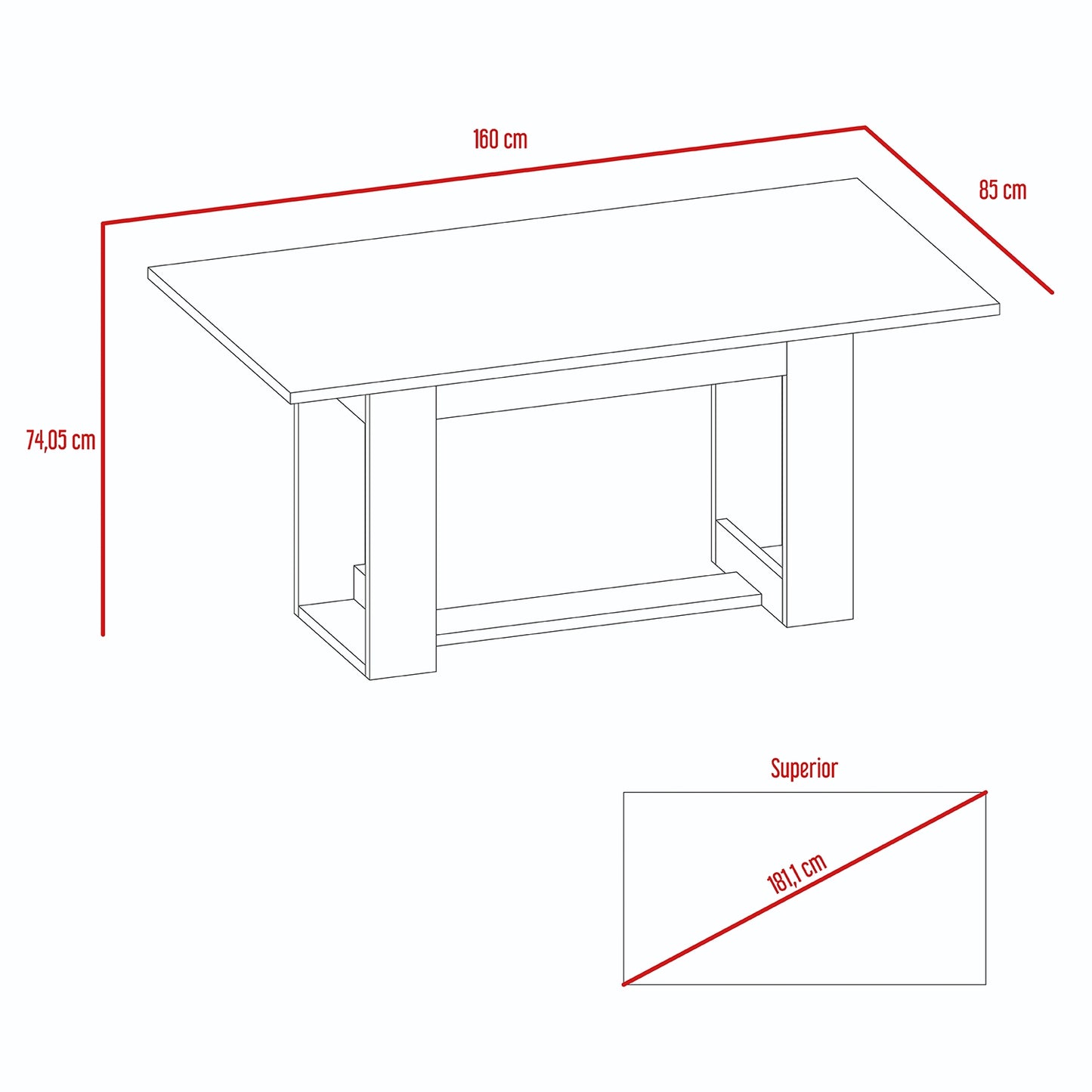 Mesa De Comedor Volterra 160 - Caramelo