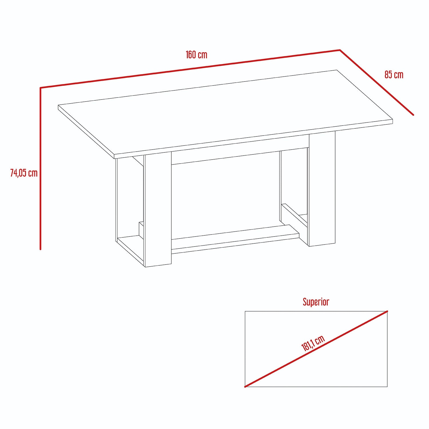 Mesa De Comedor Volterra 160 - Caramelo