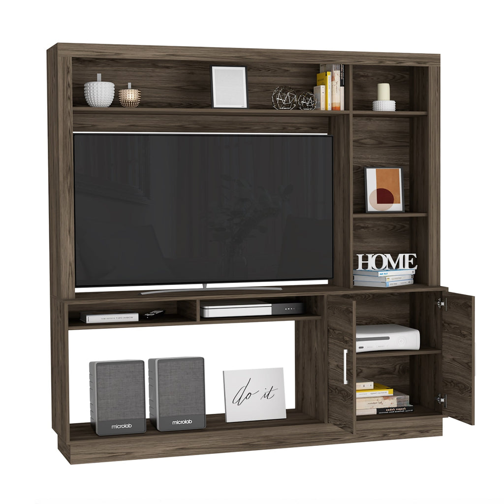 Estante Tv, Cantabria Dos Puertas con Espacio Para Televisor De Hasta 55 Pulgadas Color Coñac - vista 3