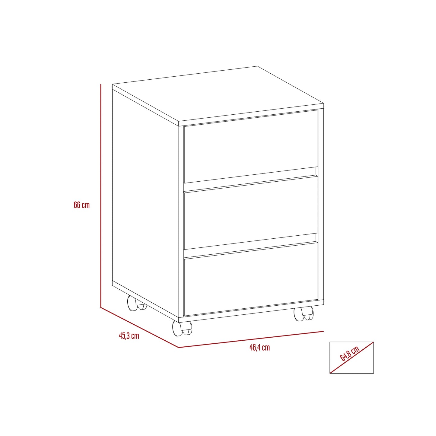 Archivador 3 Cajones Office - Duna
