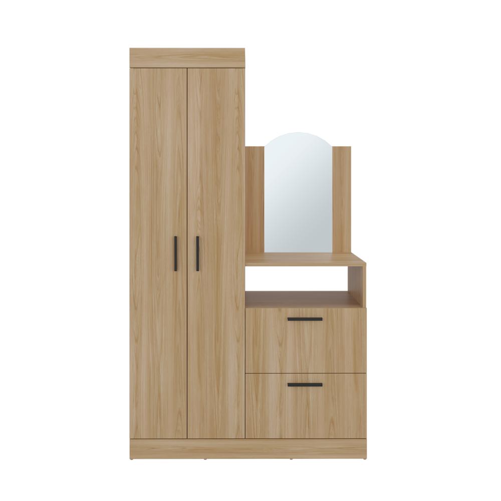 Closet Comoda Praga Tres Puertas Un Cajon, Fresno Europeo, con diseño moderno incluye Espejo - vista 7