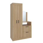 Closet Comoda Praga Tres Puertas Un Cajon, Fresno Europeo, con diseño moderno incluye Espejo - vista 5