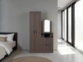 Closet Comoda Praga Tres Puertas Un Cajon, Milan, con diseño moderno incluye Espejo - vista 1