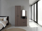 Closet Comoda Praga Tres Puertas Un Cajon, Milan, con diseño moderno incluye Espejo - vista 1