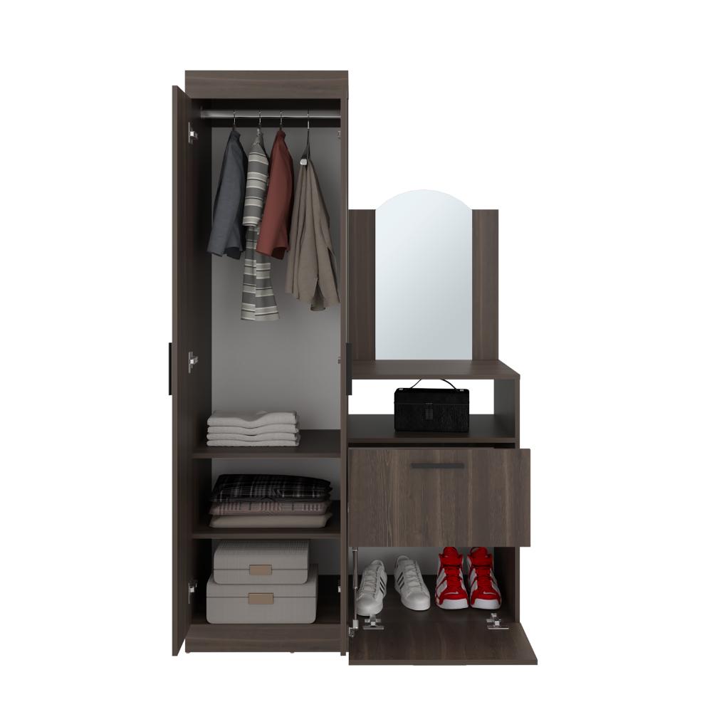 Closet Comoda Praga Tres Puertas Un Cajon, Milan, con diseño moderno incluye Espejo - vista 6