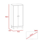 Closet Z,81 BI,Color, Duna y Blanco, con dos puertas batientes y cajones deslizables - vista 7