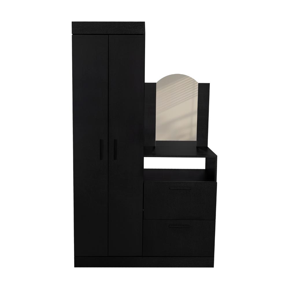 Closet Comoda Praga Tres Puertas Un Cajon, Wengue, con diseño moderno incluye Espejo - vista 9