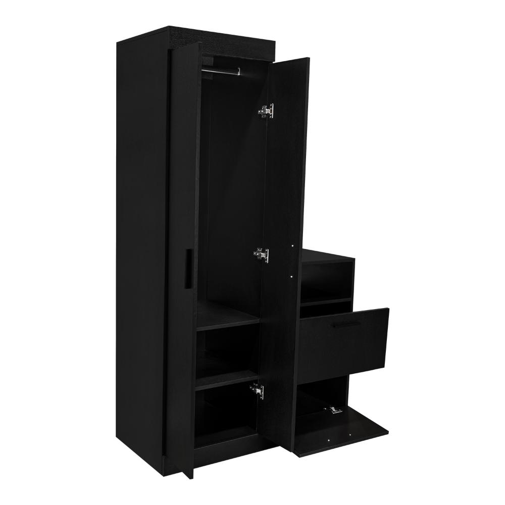 Closet Comoda Praga Tres Puertas Un Cajon, Wengue, con diseño moderno incluye Espejo - vista 8