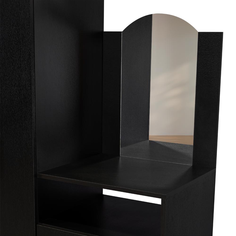 Closet Comoda Praga Tres Puertas Un Cajon, Wengue, con diseño moderno incluye Espejo - vista 11