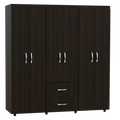 Closet Bariloche, Wengue Negro, seis puertas batientes y dos cajones deslizables - vista 1
