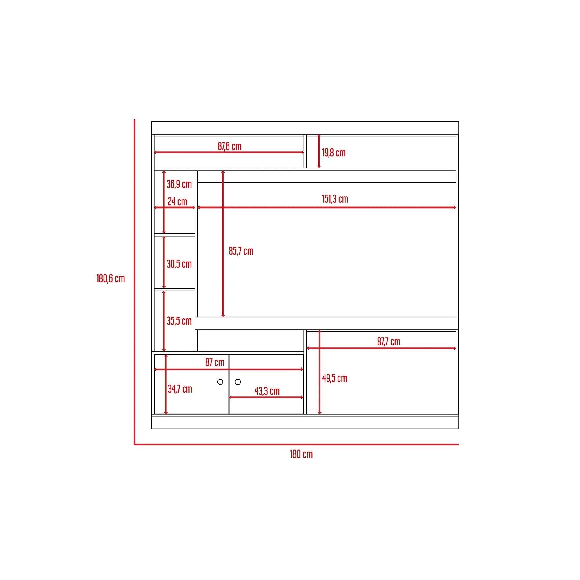 Estante Tv52 Dante - Negro