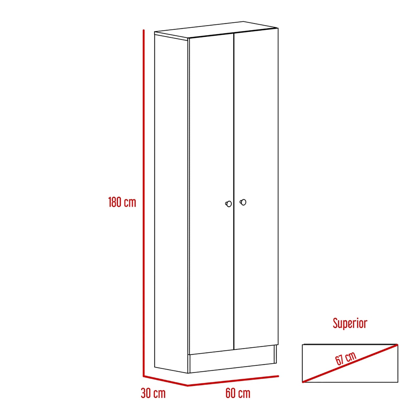 Closet 2 Puertas Home - Wengue
